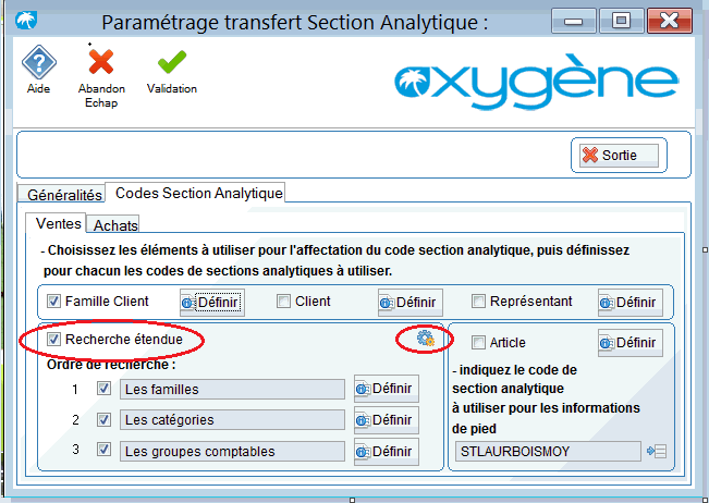option recherche étendue