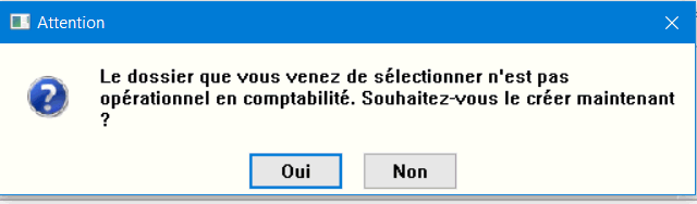 message pour créer le dossier de comptabilité