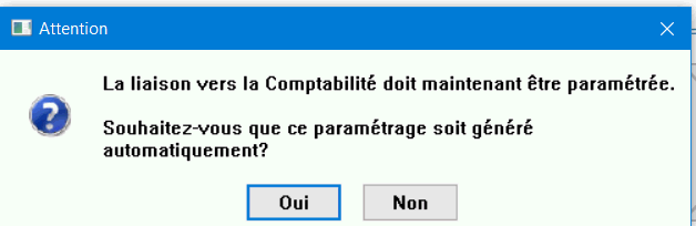 message pour paramétrage automatique