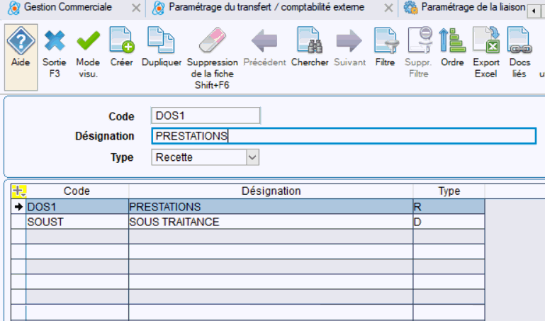 gestion codes analytiques