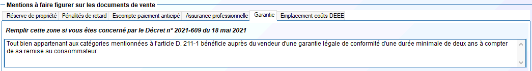 texte de garantie
