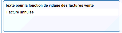 texte fonction vidage facture