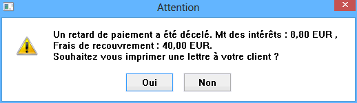 message si retard paiement