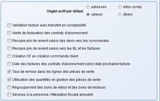 options des ventes